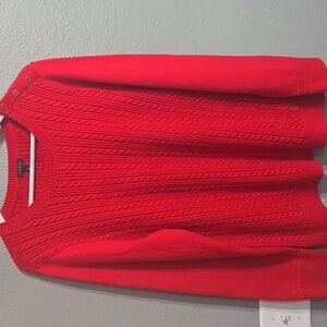 Talbots Red Cable Knit Sweater Size XL